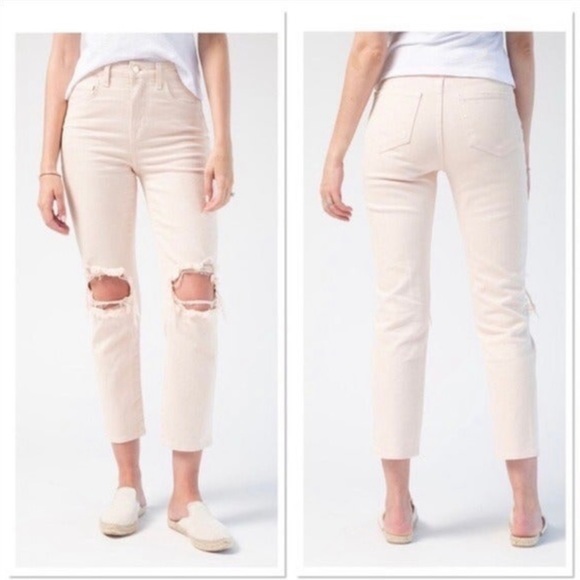 L'AGENCE Denim - L’AGENCE Katrina High Rise Straight in Quartz Destruction NWT
